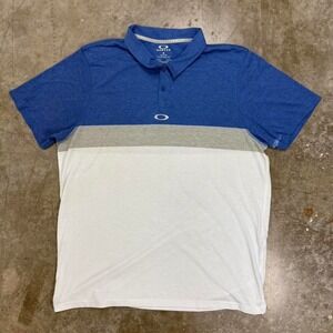 Blue and White Oakley Polo shirt Tailored Fit Size XXL